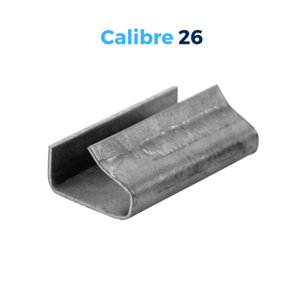 Sellos CPA de Acero Galvanizado Para Fleje de Polipropileno - 1/2" Americano (Cola De Pato) | Paquete de 1000 | Cal. 24