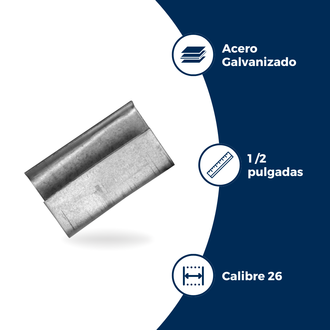 Sellos CPG de Acero Galvanizado para Fleje de Polipropileno - 1/2" Abierto