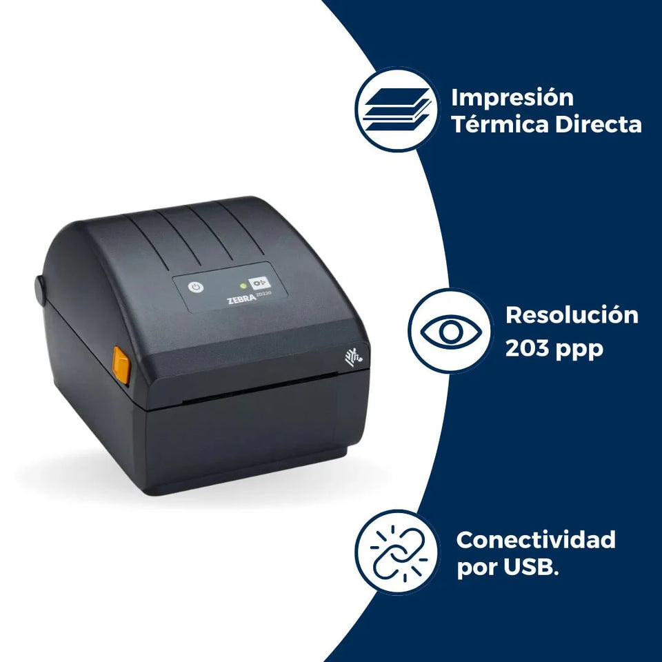Impresora Zebra ZD220 - Térmica Directa | Negro