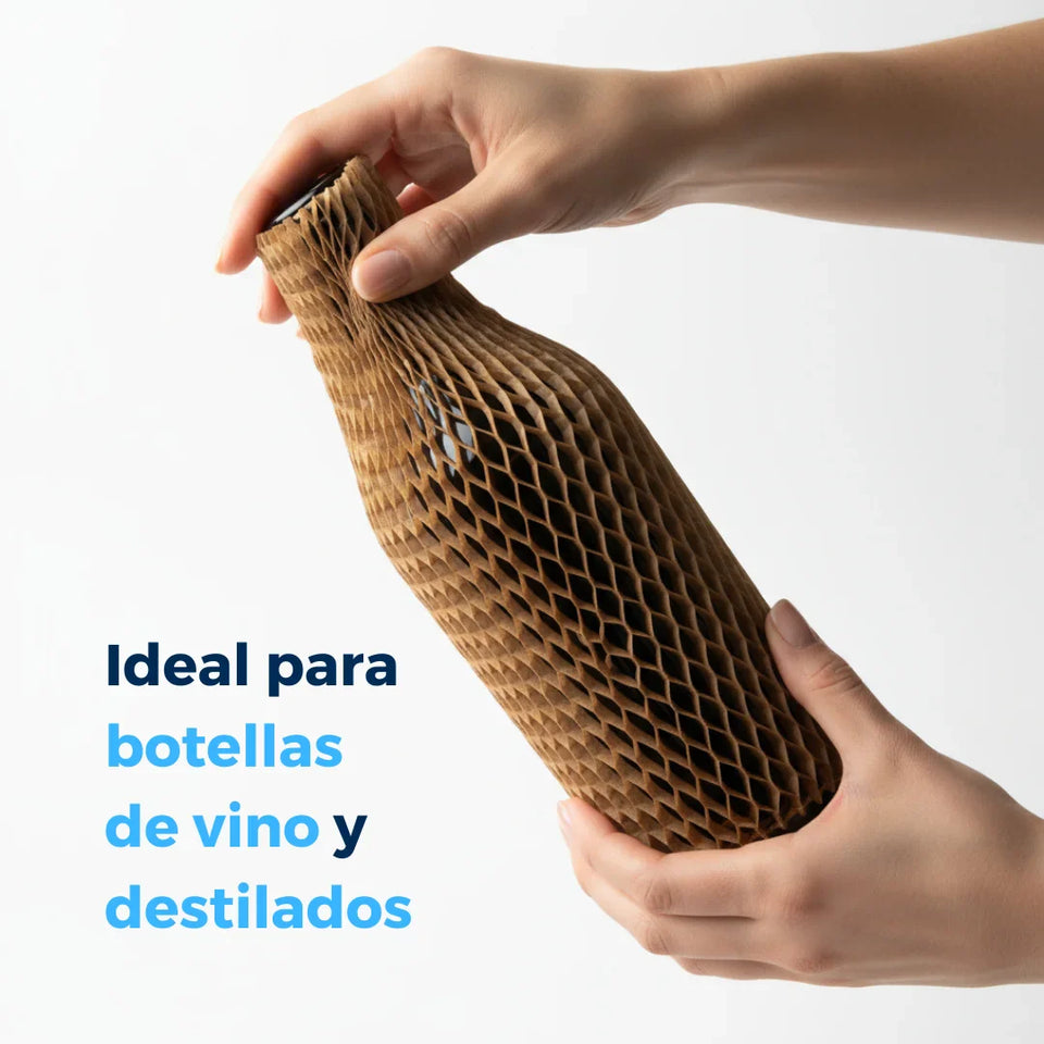 Cajas para 1 Botella de Vino con Mangas de Protección (Combo) | Papel Kraft | Café