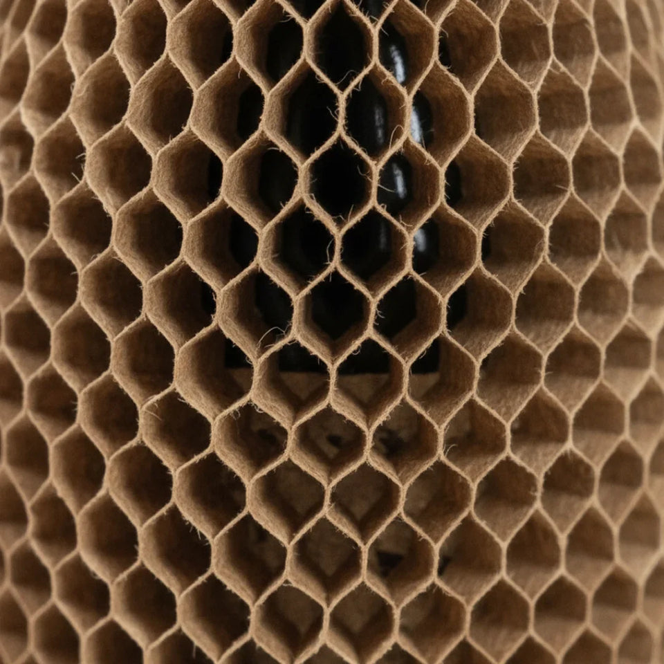 Manga de Protección de Papel Kraft Honeycomb para Botellas - 45 cm de Largo | Paquete de 25 | Café