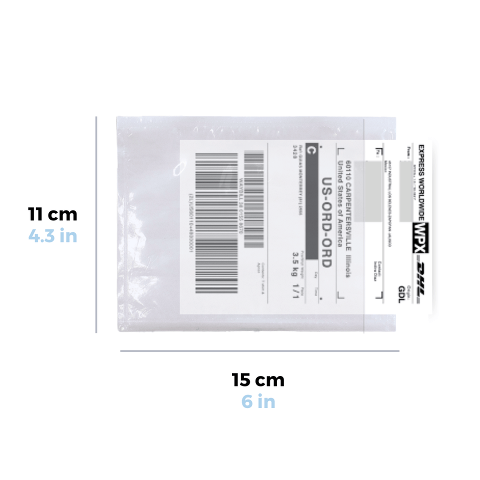 15 x 11 cm Sobres Packing List Cierre Lateral | Paquete de 100 | Polietileno CPP/CPE y Papel | Transparente
