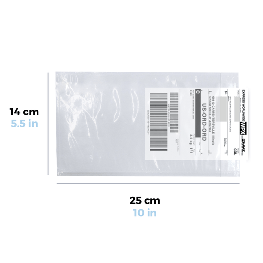 25 x 14 cm Sobres Packing List Cierre Lateral | Paquete de 100 | Polietileno CPP/CPE y Papel | Transparente