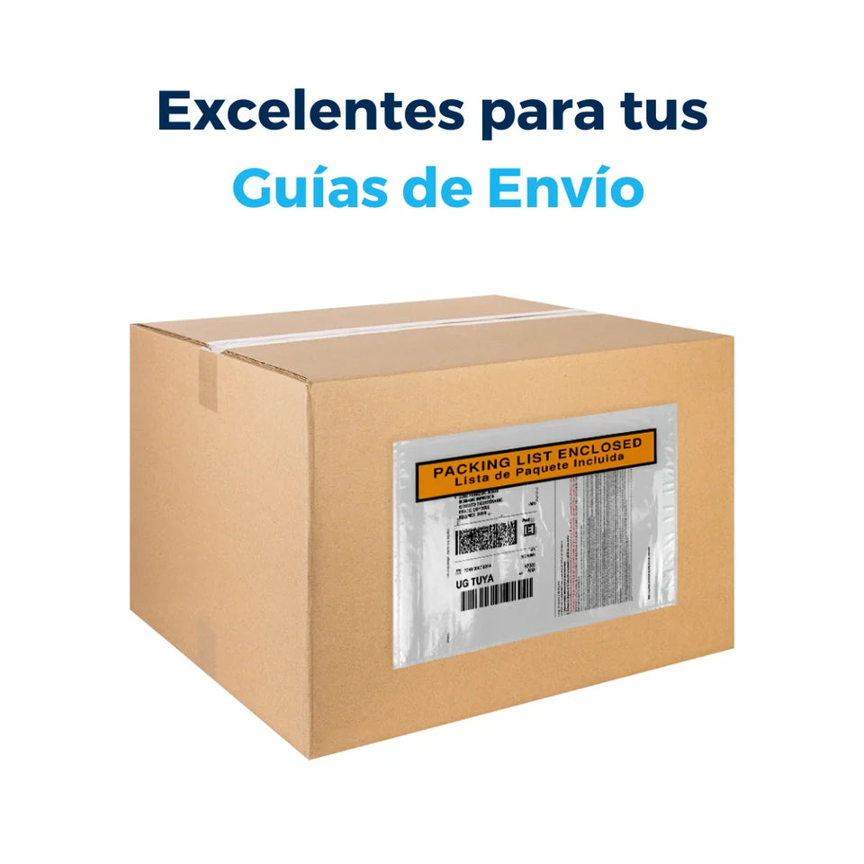 25 x 14 cm Sobres Packing List "Enclosed" | Paquete de 100 | Polietileno CPP/CPE y Papel | Transparente