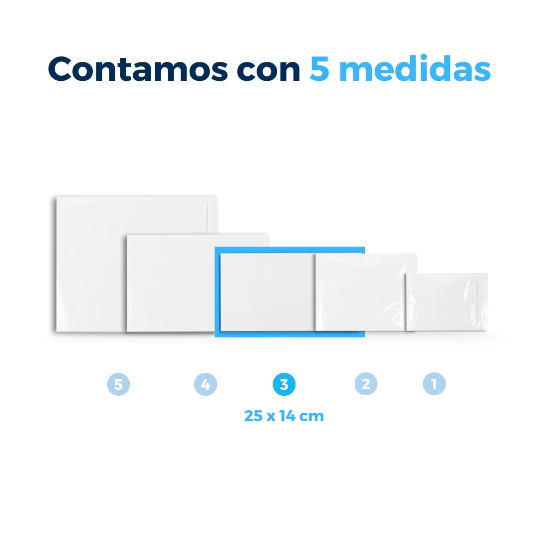 25 x 14 cm - #3 Sobres Packing List Cierre Lateral