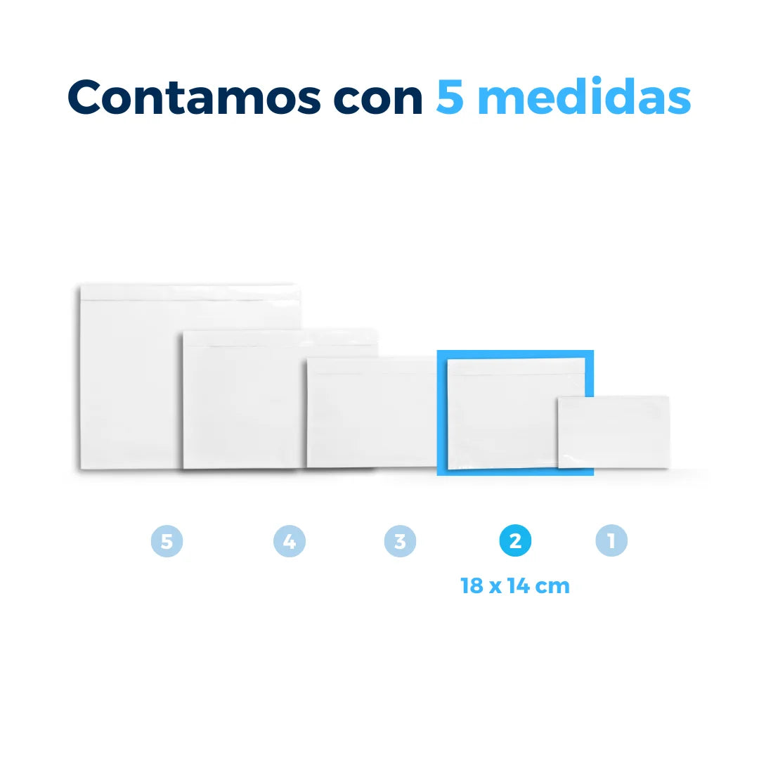 18 x 14 cm - #2 Sobres Packing List Cierre Superior