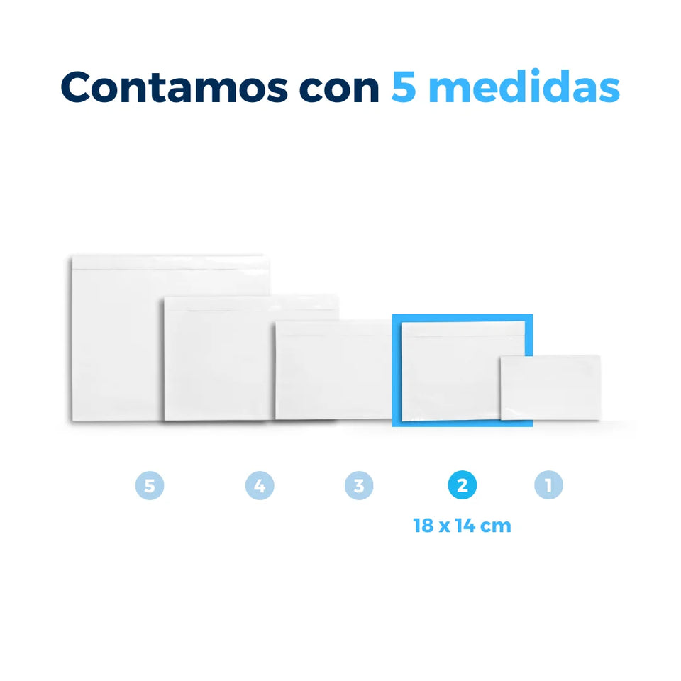 18 x 14 cm Sobres Packing List Cierre Superior | Paquete de 100 | Polietileno CPP/CPE y Papel | Transparente