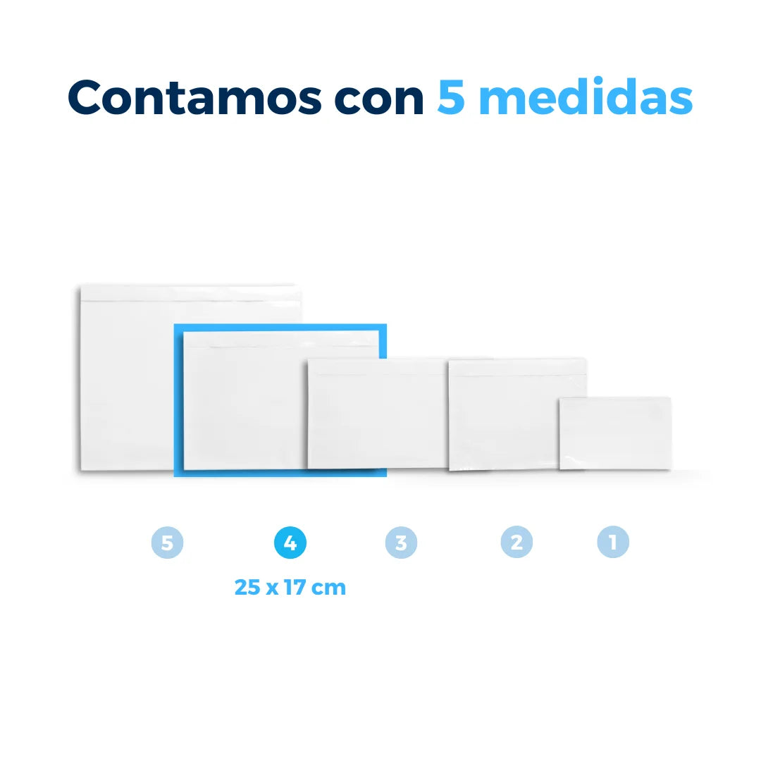 25 x 17 cm - #4 Sobres Packing List Cierre Superior
