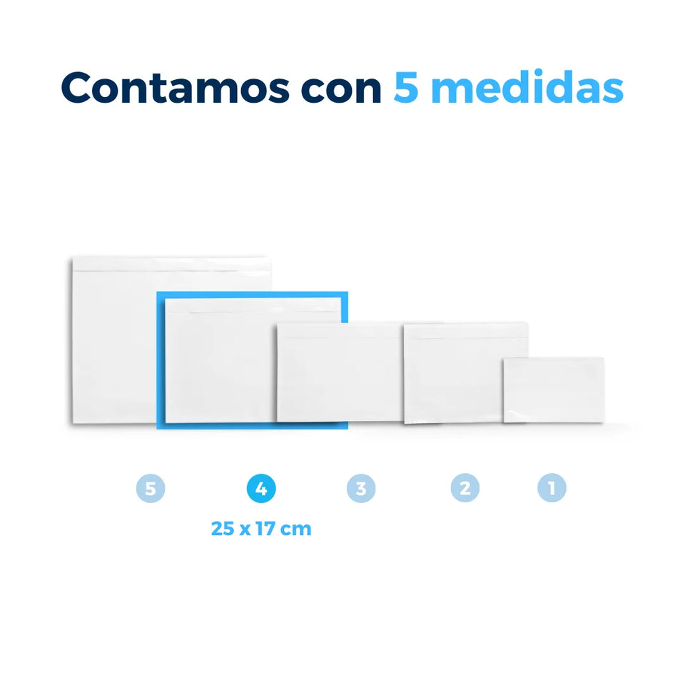 25 x 17 cm Sobres Packing List Cierre Superior | Paquete de 100 | Polietileno CPP/CPE y Papel | Transparente