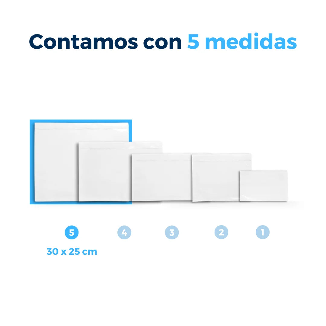 30 x 25 cm - #5 Sobres Packing List Cierre Superior