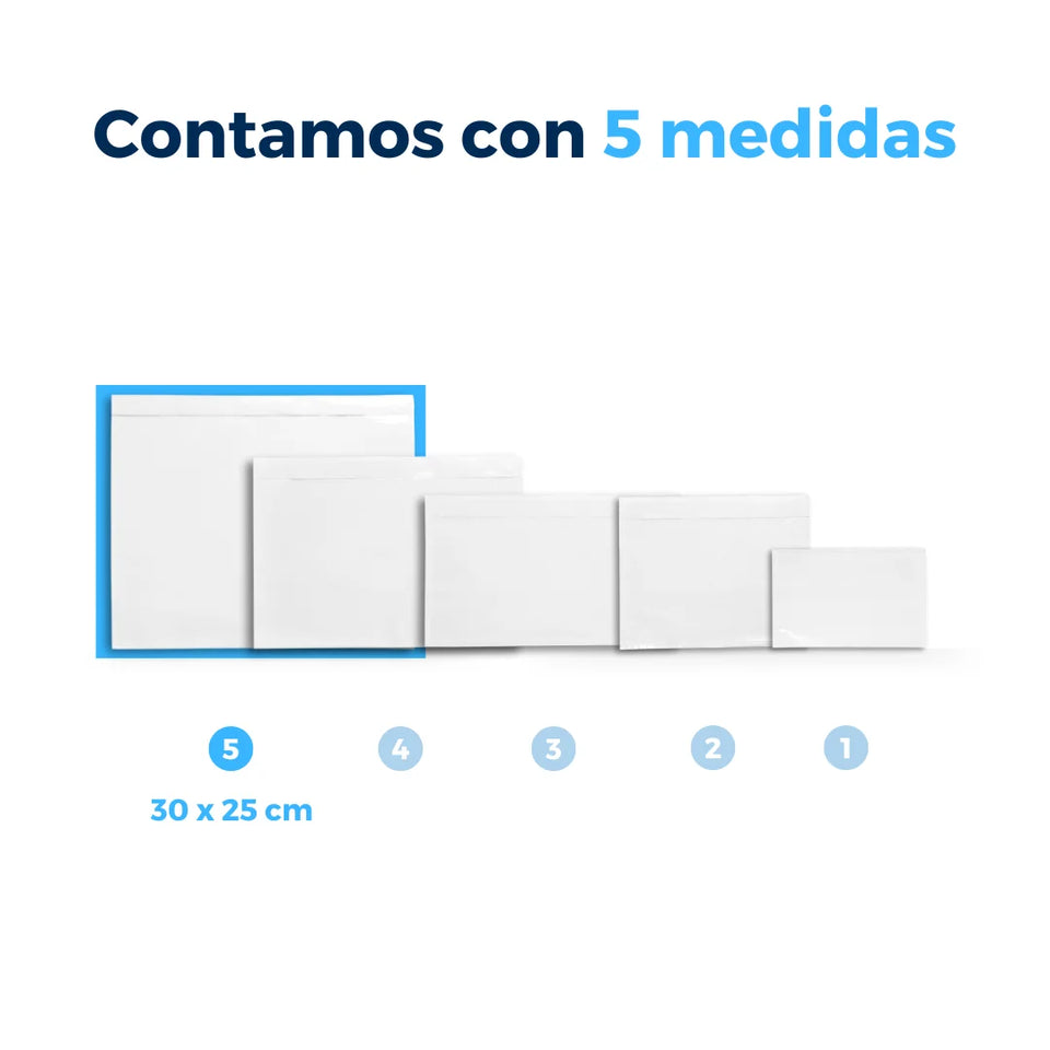 30 x 25 cm Sobres Packing List Cierre Superior | Paquete de 100 | Polietileno CPP/CPE y Papel | Transparente