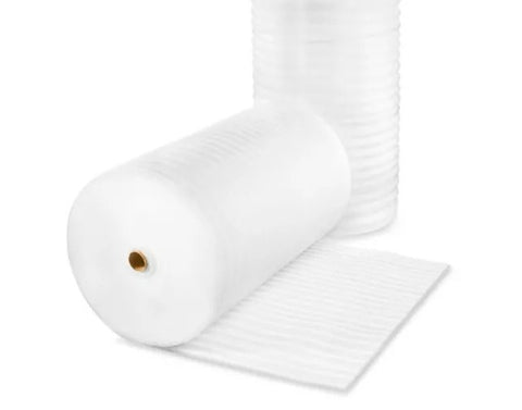 Rollo de Espuma Polyfoam de 1/4" x 55 m | Polietileno Espumado | Blanco | Texturizado Ondulado
