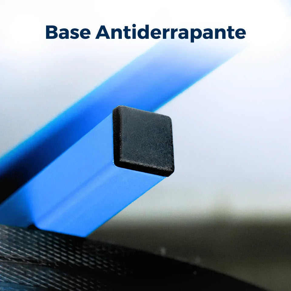 Portarrollo Dispensador de Fleje Plástico | Acero Esmaltado | Azul | Una Canasta para Poner los Sellos | 500