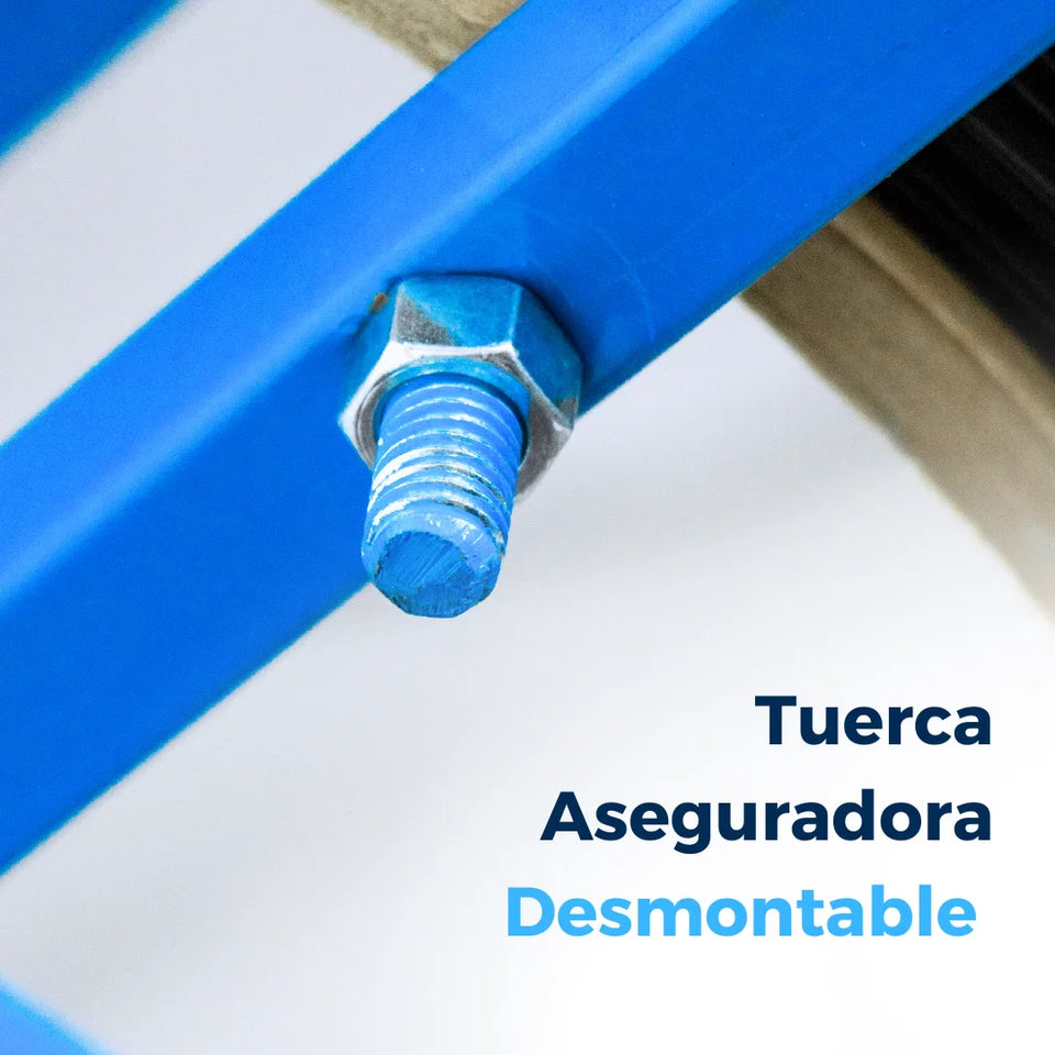 Portarrollo Dispensador de Fleje Plástico | Acero Esmaltado | Azul | Una Canasta para Poner los Sellos | 500