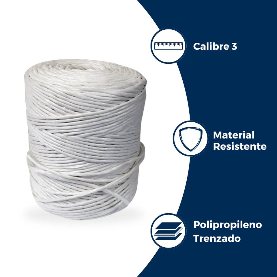 Rafia Blanca 4 kg Calibre 3 | Polipropileno | Blanco
