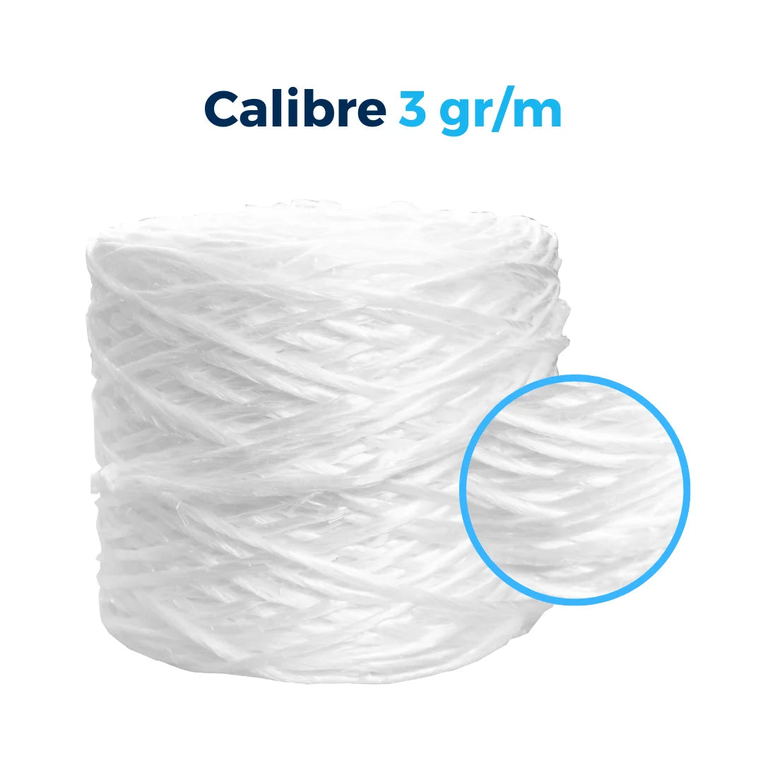Rafia en Rollo Blanca Cal. 3 gr/m