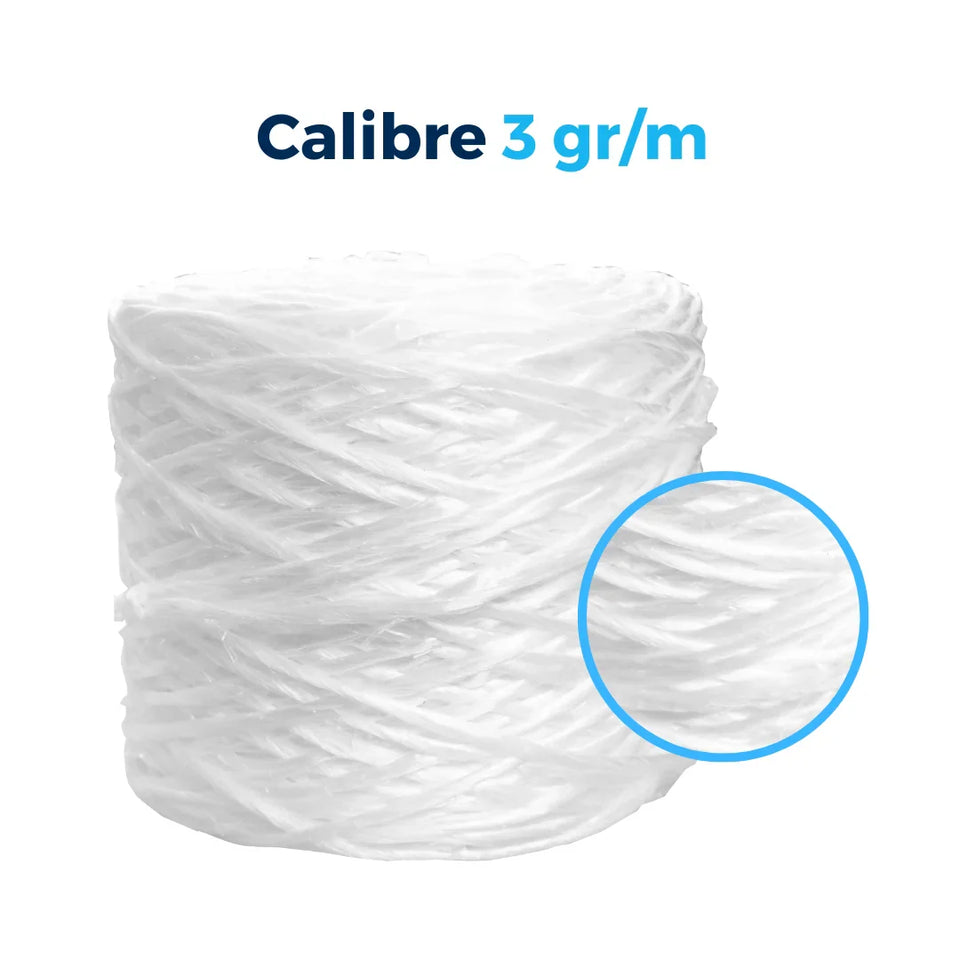 Rafia Blanca 4 kg Calibre 3 | Polipropileno | Blanco