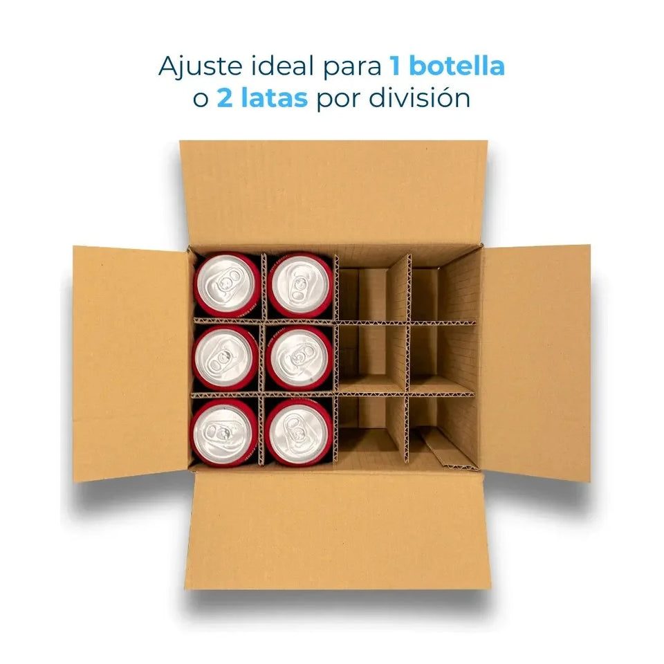 12 Divisiones - Separadores de Cartón para 12 Botellas de 355 ml | Paquete de 25 | Papel Kraft | Café | 21 ECT