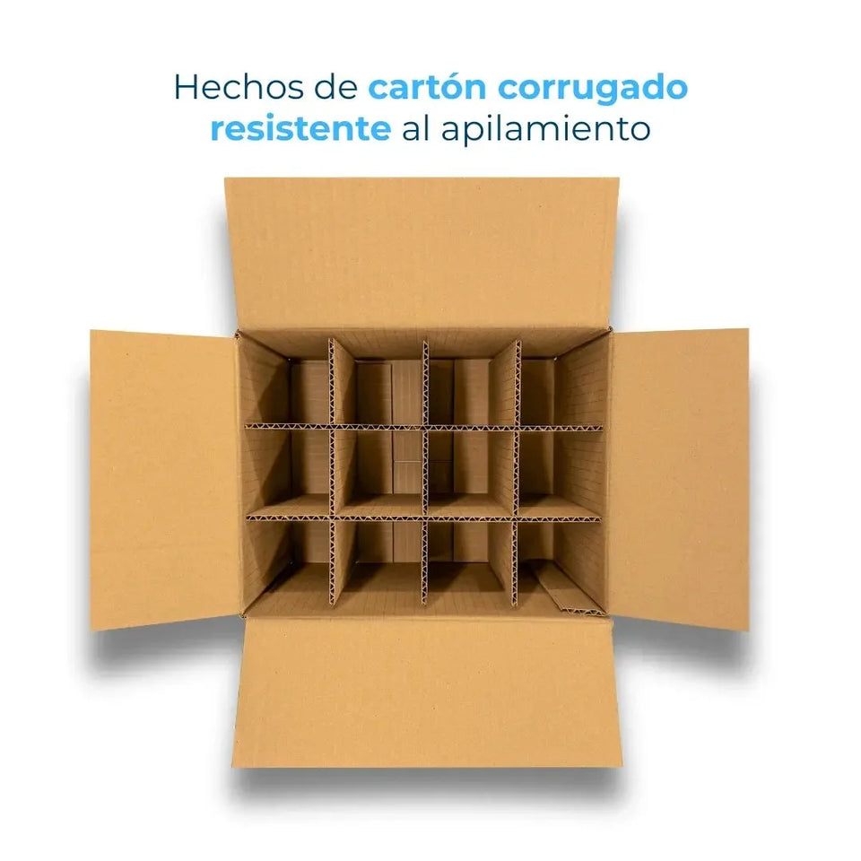 12 Divisiones - Separadores de Cartón para 12 Botellas de 355 ml | Paquete de 25 | Papel Kraft | Café | 21 ECT