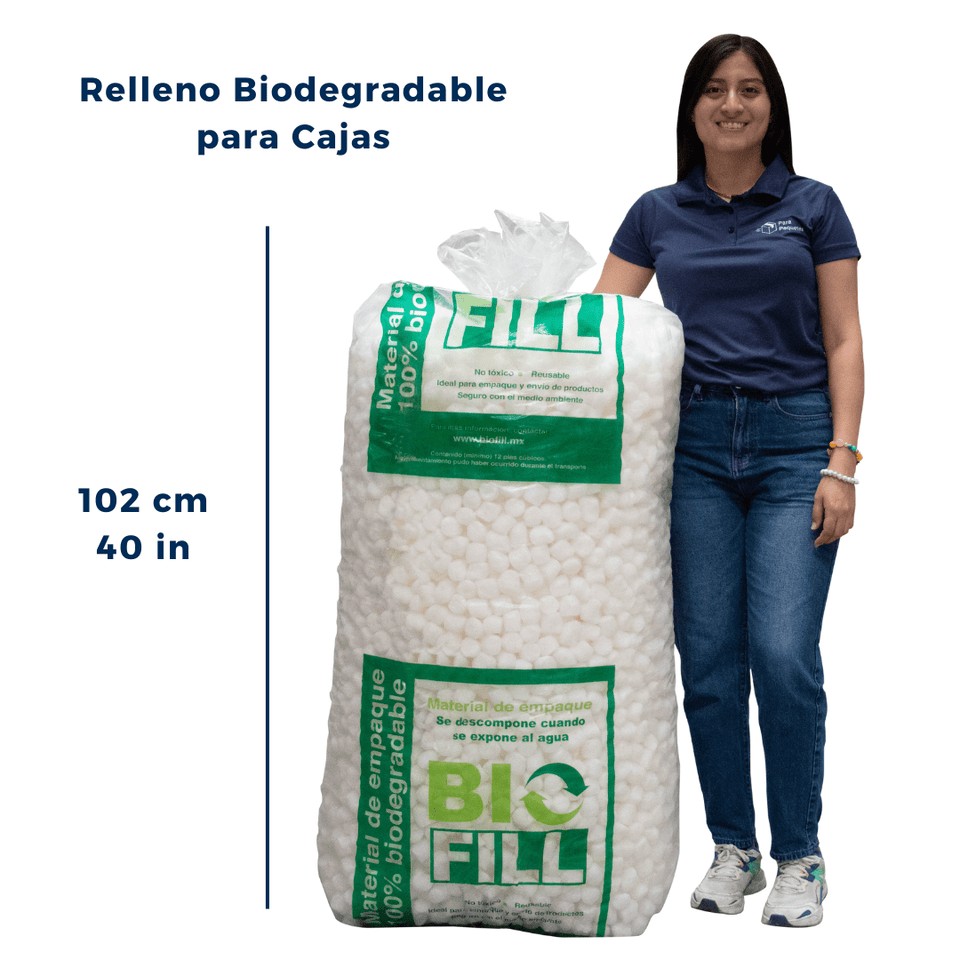 Cacahuate Biodegradable para Relleno de Cajas | Almidón (maíz y Patata) | Blanco