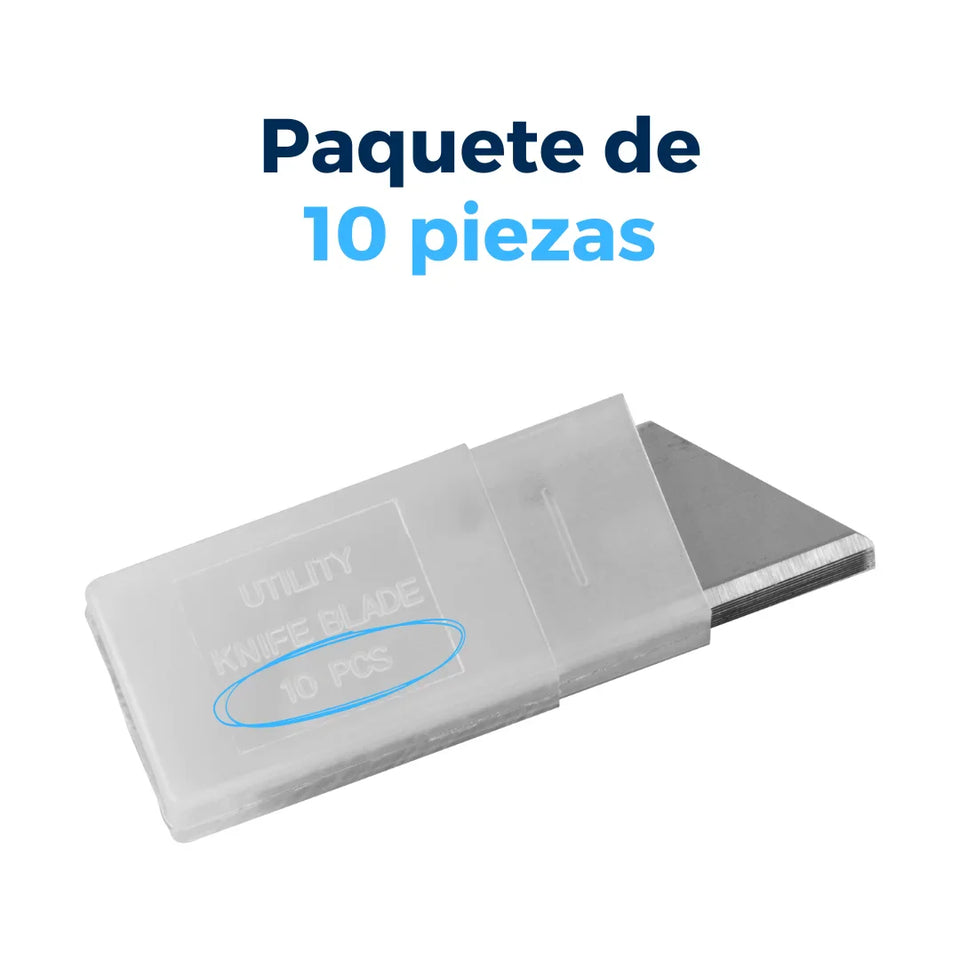 Repuesto de Navaja Multiusos | Paquete de 10 | Acero | Plateado