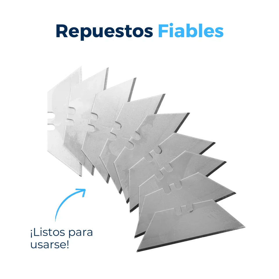 Repuesto de Navaja Multiusos | Paquete de 10 | Acero | Plateado