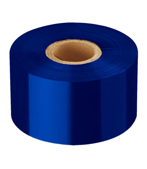 38mm x 300m - Ribbon de Cera | Poliéster Recubierta de Cera | Azul