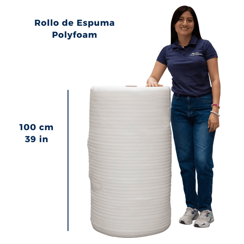 Rollo de Espuma Polyfoam de 1/16" x 73 m | Polietileno Espumado | Blanco | Texturizado Ondulado