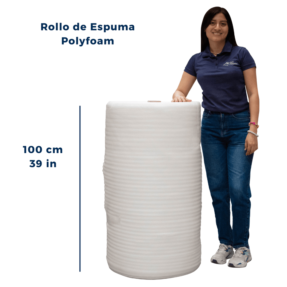 Rollo de Espuma Polyfoam de 1/16" x 73 m | Polietileno Espumado | Blanco | Texturizado Ondulado
