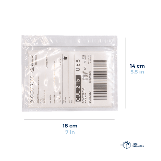 18 x 14 cm Sobres Packing List Cierre Superior | Paquete de 100 | Polietileno CPP/CPE y Papel | Transparente