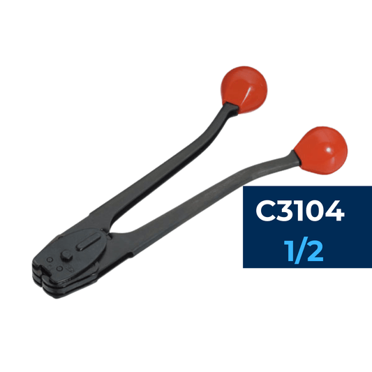 Selladora de Doble Muesca para Flejes de Acero de 1/2" (C3104) | Negro con Rojo