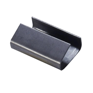Sellos CPG de Acero Galvanizado para Fleje de Polipropileno - 1/2" Abierto | Paquete de 1000 | Gris Plata | Cal. 26