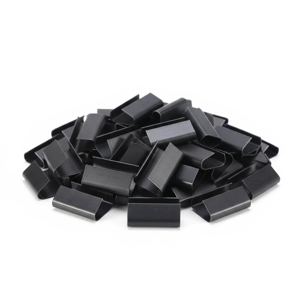 Sello de acero galvanizado para fleje de polipropileno de 1/2" - Abierto