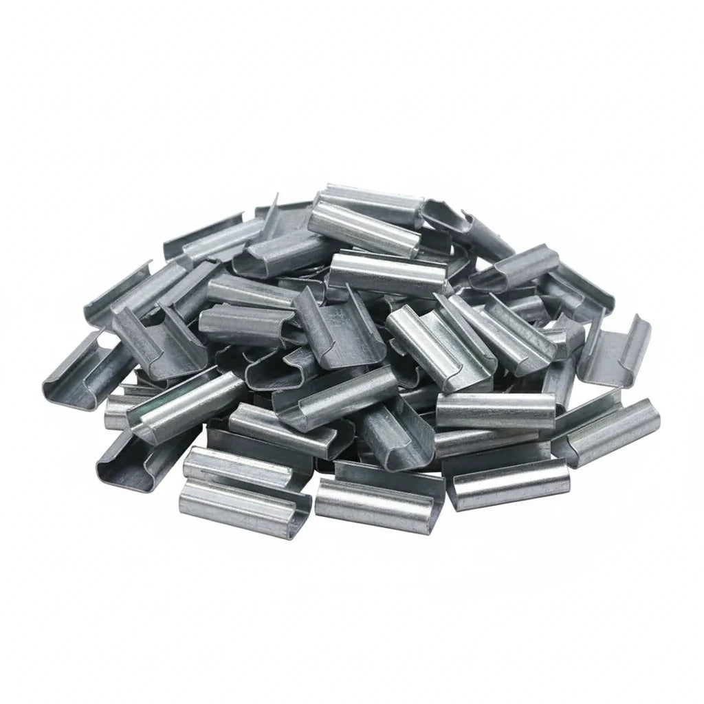 Sello de acero galvanizado para fleje de polipropileno de 1/2" - Americano