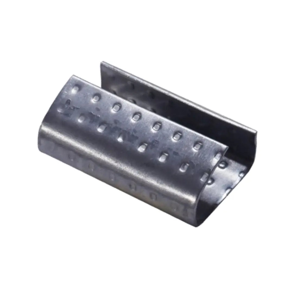 Sellos CPO de Acero Galvanizado Para Fleje de Polipropileno - 1/2" Punteado | Paquete de 1000 | Gris Plata | Cal. 26