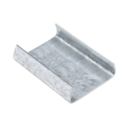 Sellos AA de Acero Galvanizado para Fleje de Acero - 3/4" Abierto | Paquete de 1000 | Gris Plata | Cal. 24
