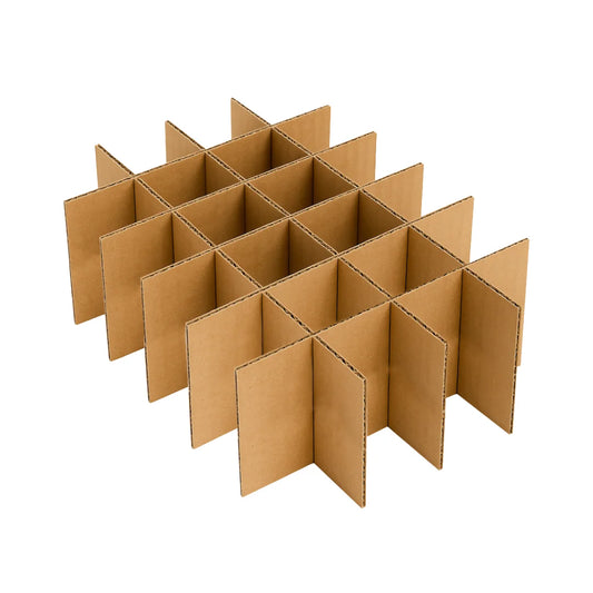 24 Divisiones - Separadores de Cartón para 24 Botellas de 355 ml | Paquete de 25 | Papel Kraft | Café | 32 ECT