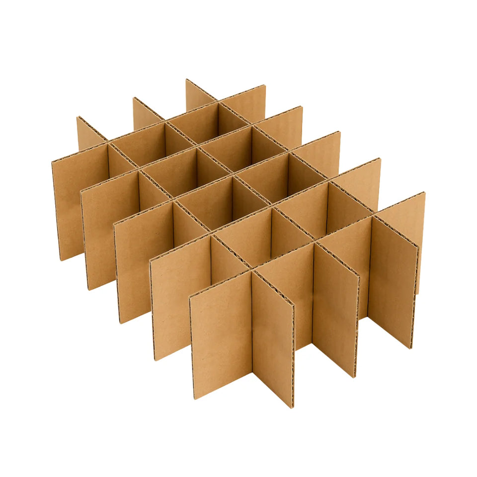 24 Divisiones - Separadores de Cartón para 24 Botellas de 355 ml | Paquete de 25 | Papel Kraft | Café | 32 ECT