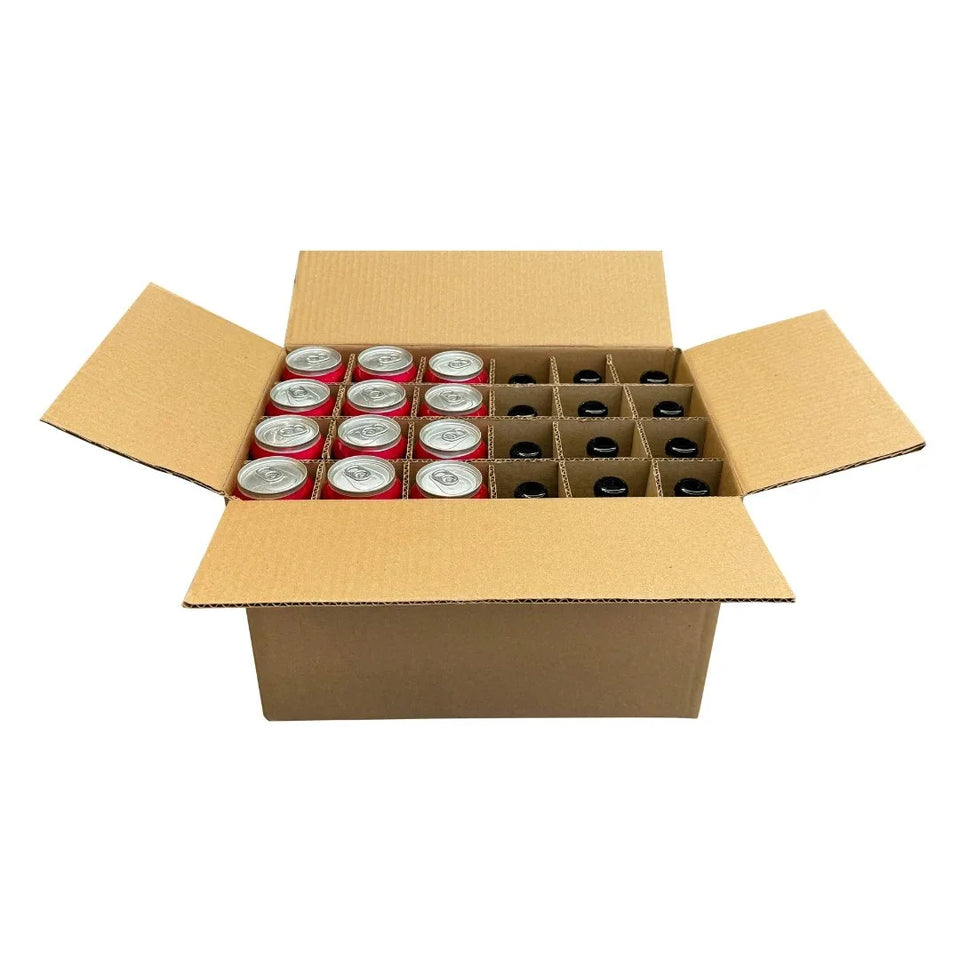 24 Divisiones - Separadores de Cartón para 24 Botellas de 355 ml | Paquete de 25 | Papel Kraft | Café | 32 ECT