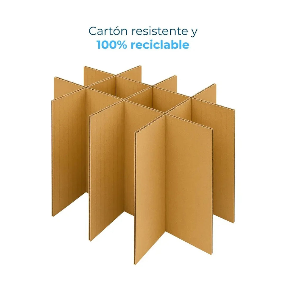 Cajas para 12 Botellas de Vino con Separadores y Mangas de Protección (Combo) | Papel Kraft | Café