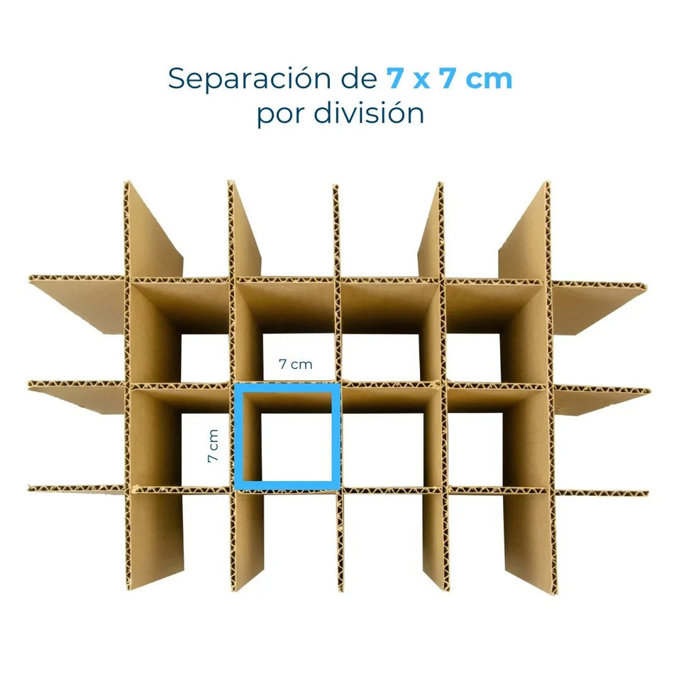 24 Divisiones - Separadores de Cartón para 24 Botellas de 355 ml | Paquete de 25 | Papel Kraft | Café | 32 ECT
