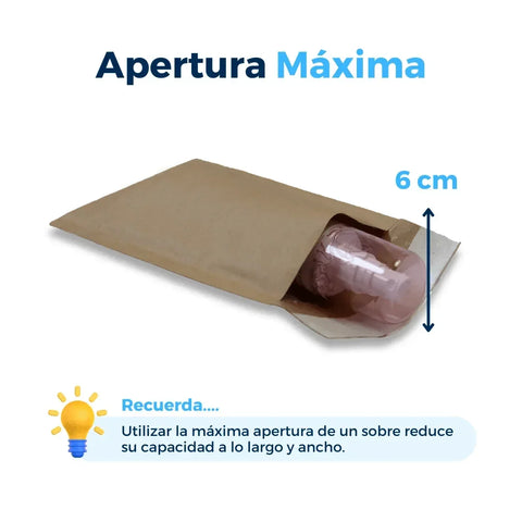 10 x 20 cm Sobres con Burbuja Kraft | Paquete de 500 | Papel 100% Reciclado | Café