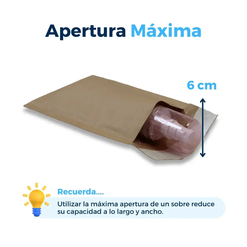 10 x 20 cm Sobres con Burbuja Kraft | Paquete de 500 | Papel 100% Reciclado | Café