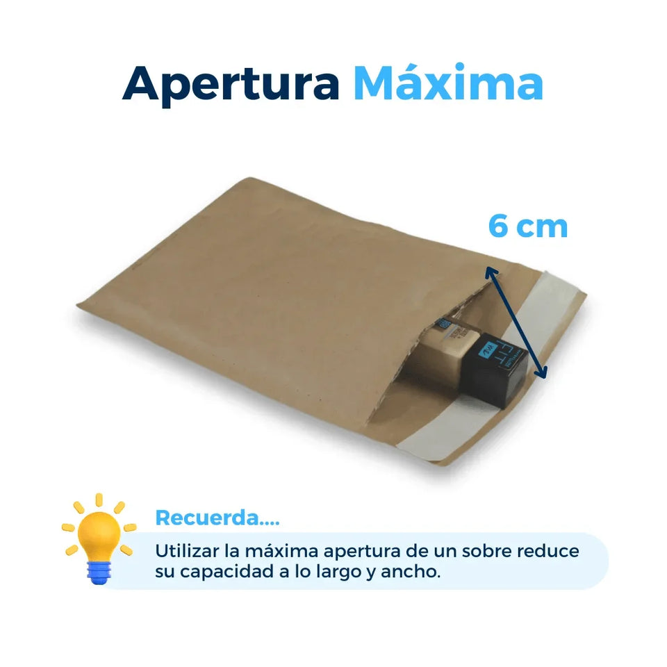 15 x 25 cm Sobres con Burbuja Kraft | Paquete de 250 | Papel 100% Reciclado | Café