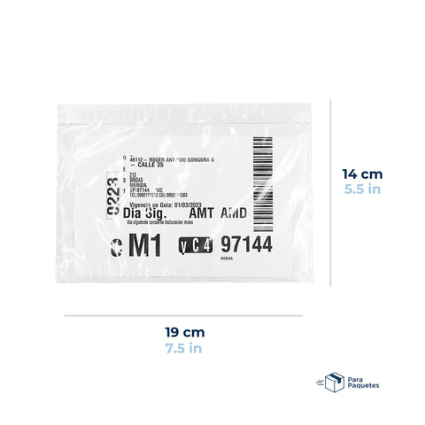 19 x 14 cm - Sobres Packing List Cierre Superior | Paquete de 100 | Polietileno CPP/CPE y Papel | Transparente