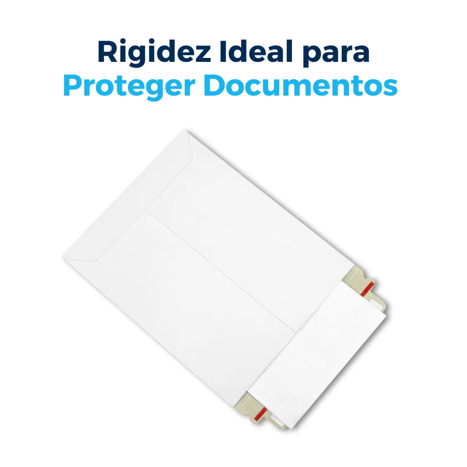 15 x 20 cm Sobres Rígidos Blancos para Documentos | Paquete de 400 | Papel | Tira Abre Fácil