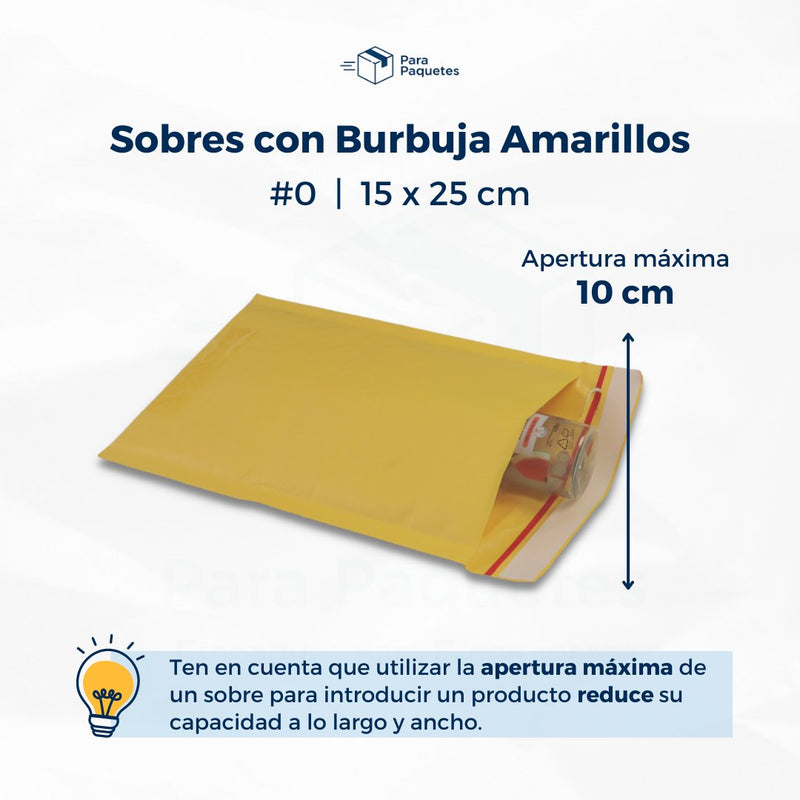 Sobres con Burbuja Amarillos