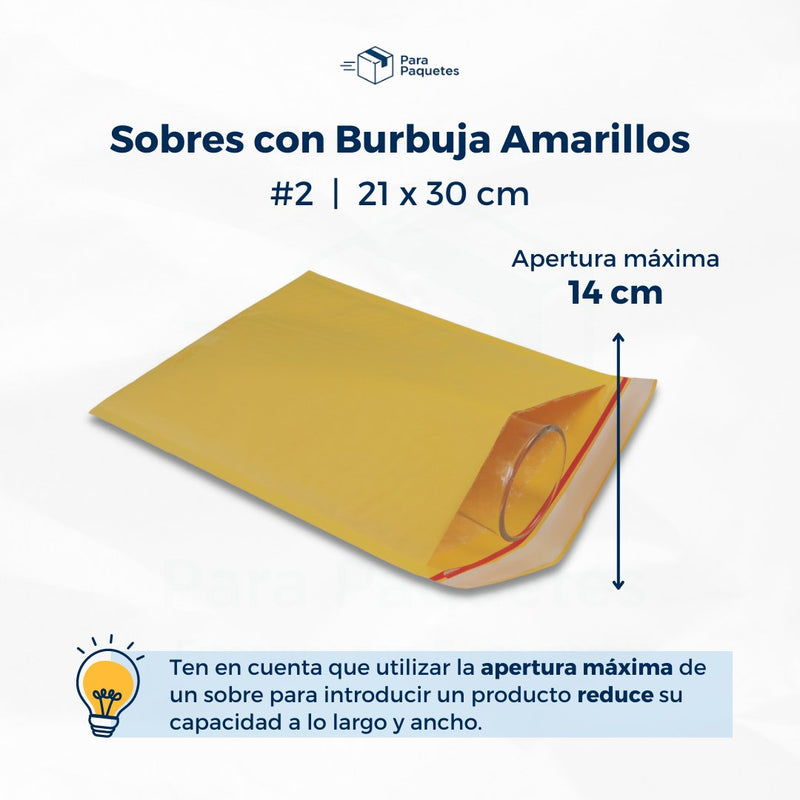 Sobres con Burbuja Amarillos