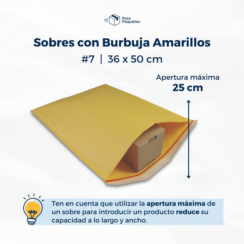 Sobres con Burbuja Amarillos