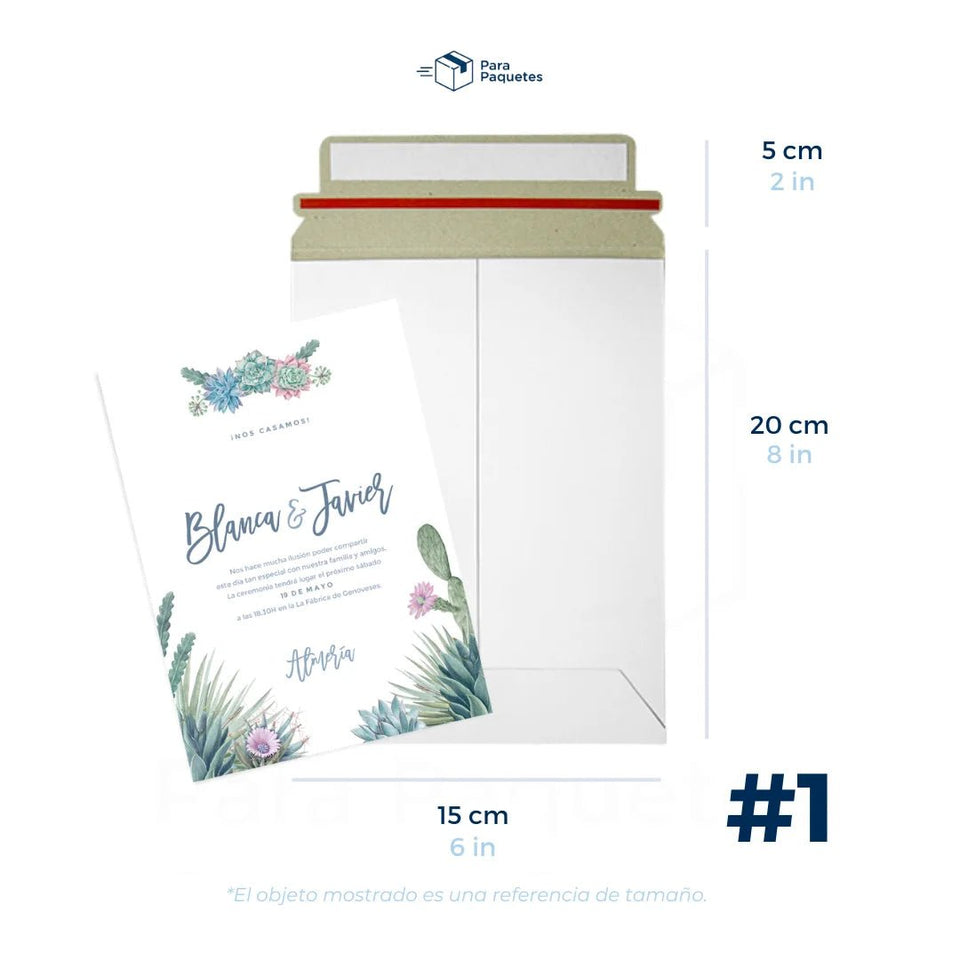 15 x 20 cm Sobres Rígidos Blancos para Documentos | Paquete de 400 | Papel | Tira Abre Fácil